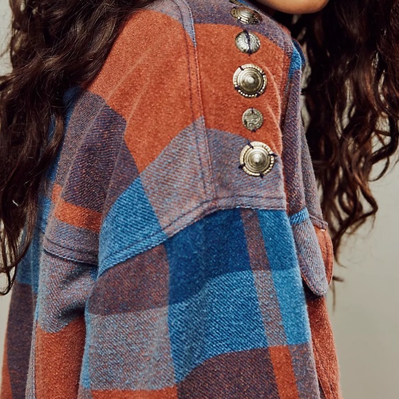 NWTS FREE PEOPLE EMBELLISHED PLAID (M) - Picture 2 of 6